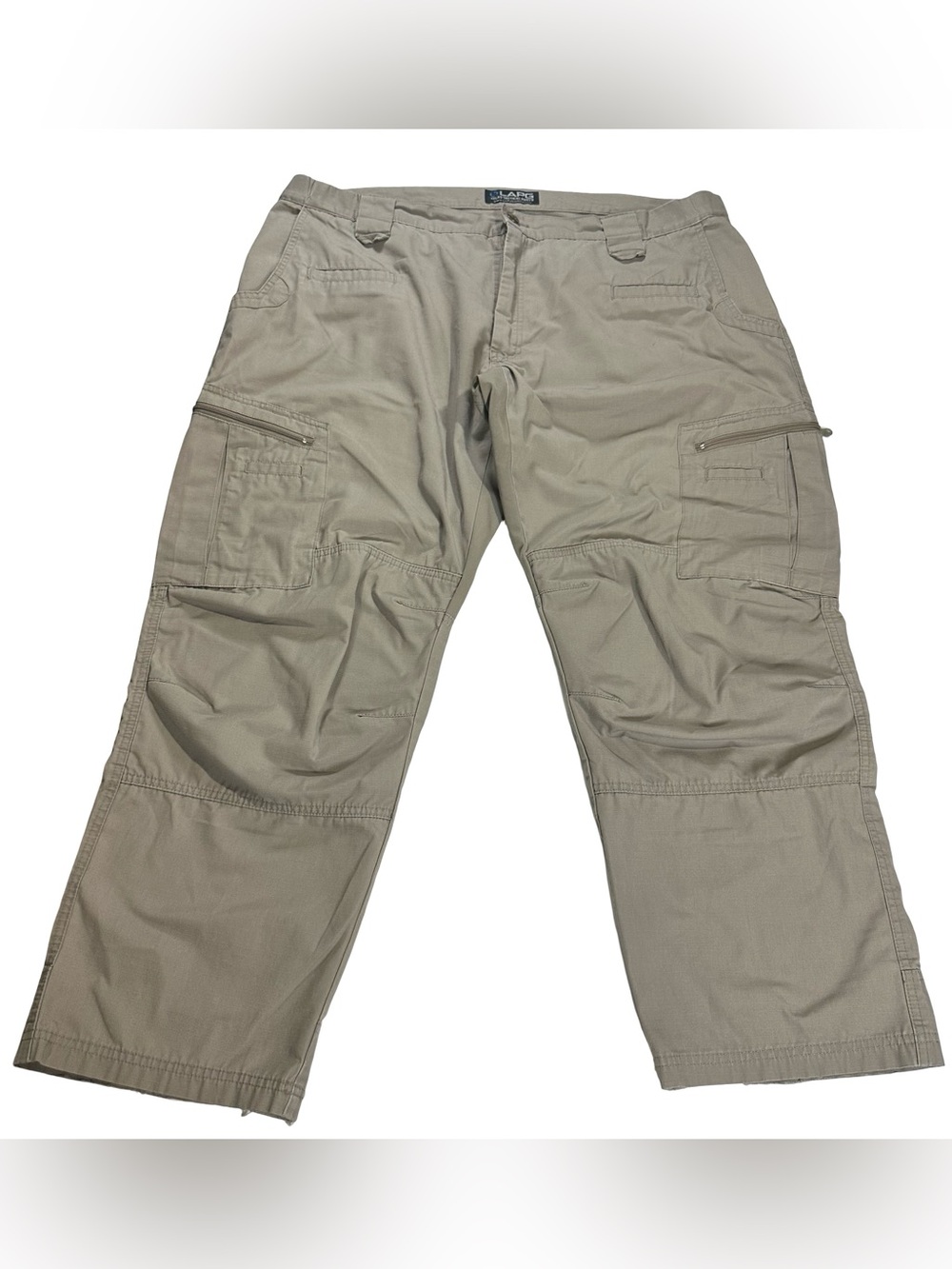 LAPG LA Police Gear Atlas Tactical Ripstop Cargo Pants Beige Tan 44x30 Frayed
